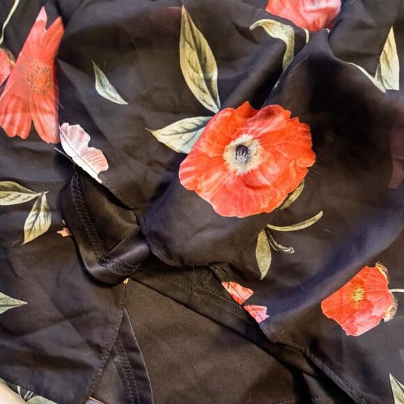Urban Outfitters Black Sweetheart Top Summer Floral Dress Thin Halter - Picture 3 of 6